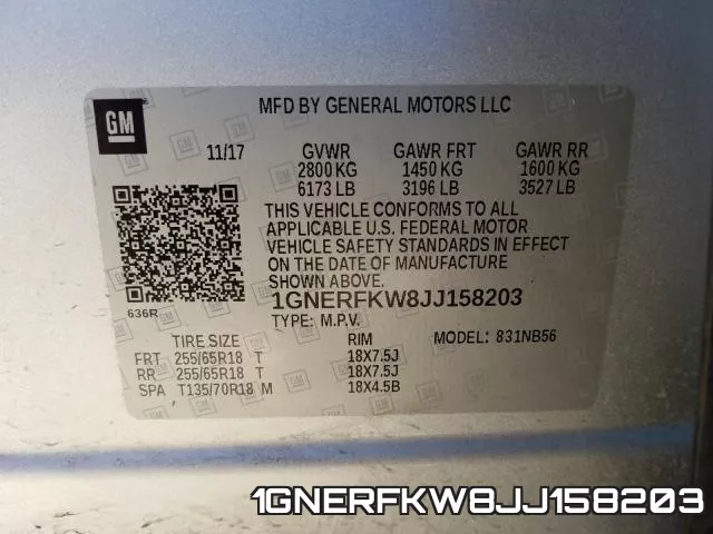1GNERFKW8JJ158203 фото 2