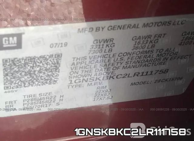 1GNSKBKC2LR111758 фото 10