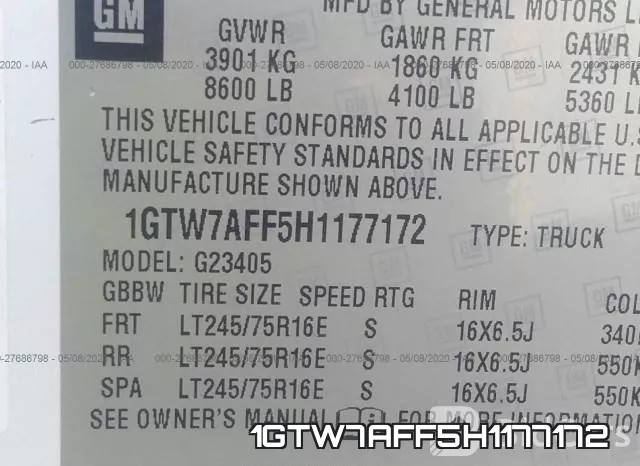 1GTW7AFF5H1177172 фото 10