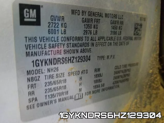 1GYKNDRS6HZ129304 фото 2