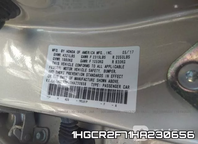 1HGCR2F71HA230656 фото 10