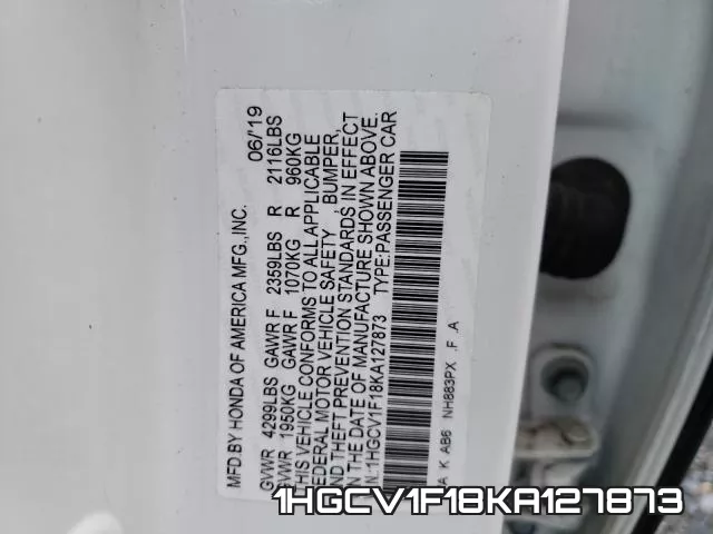 1HGCV1F18KA127873 фото 2