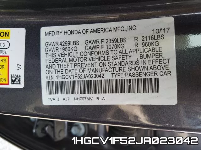 1HGCV1F52JA023042 фото 2