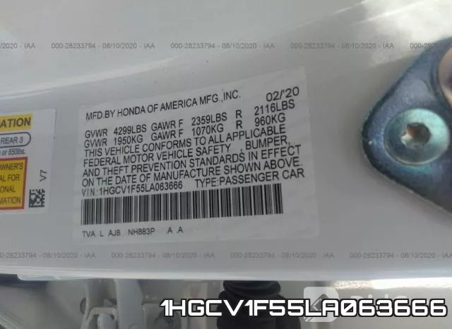 1HGCV1F55LA063666 фото 10