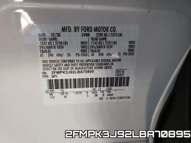 2FMPK3J92LBA70895 фото 2