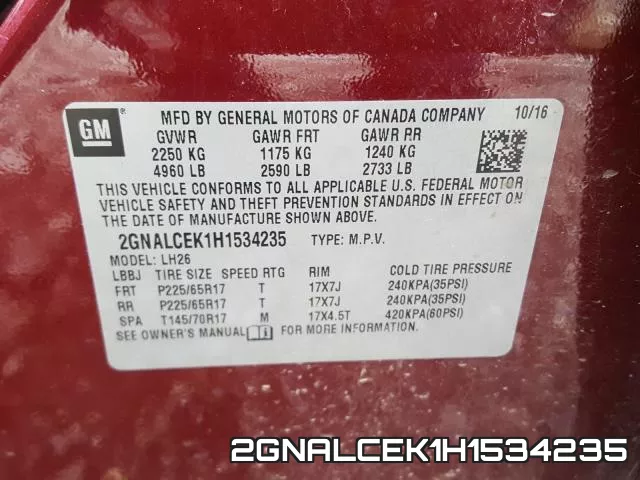 2GNALCEK1H1534235 фото 2