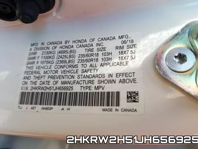 2HKRW2H51JH656925 фото 2