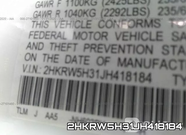 2HKRW5H31JH418184 фото 10
