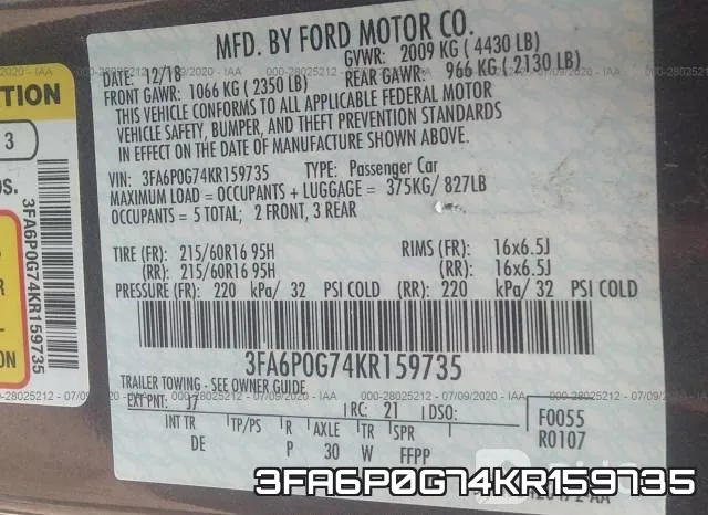 3FA6P0G74KR159735 фото 10