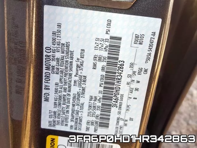 3FA6P0HD1HR342863 фото 2