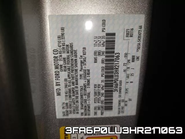 3FA6P0LU3HR217063 фото 2