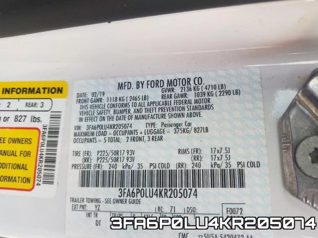 3FA6P0LU4KR205074 фото 2