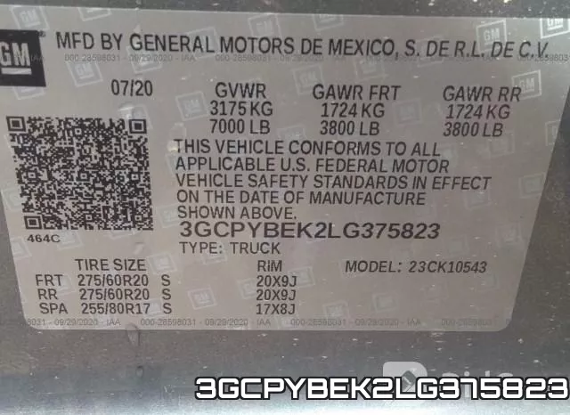 3GCPYBEK2LG375823 фото 10