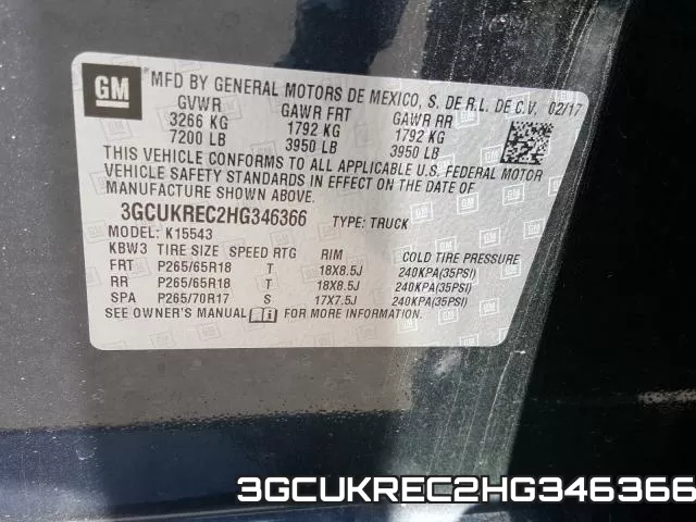 3GCUKREC2HG346366 фото 2