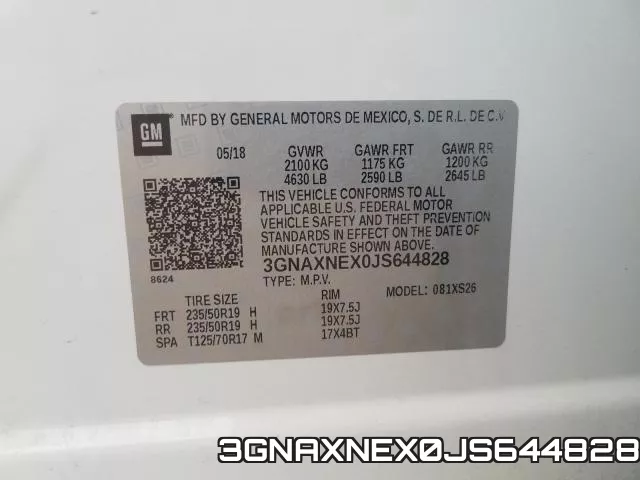 3GNAXNEX0JS644828 фото 2
