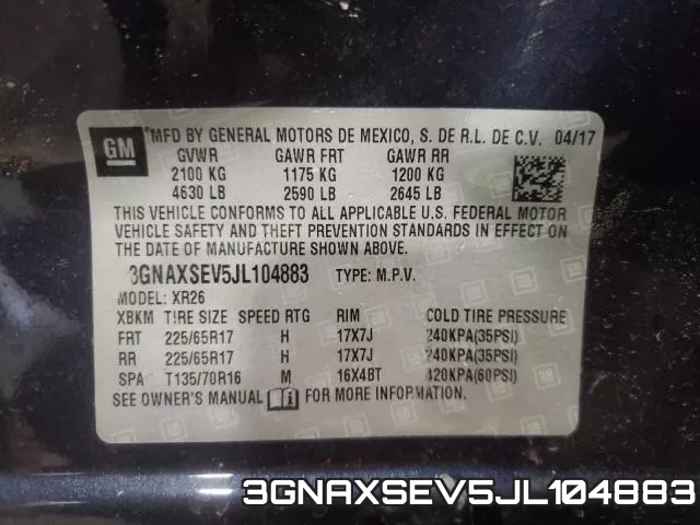 3GNAXSEV5JL104883 фото 2