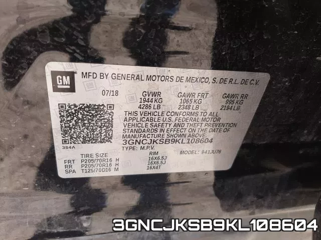3GNCJKSB9KL108604 фото 2