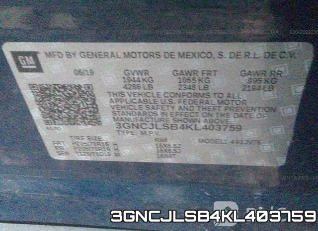 3GNCJLSB4KL403759 фото 10