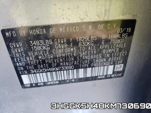 3HGGK5H48KM730690 фото 2