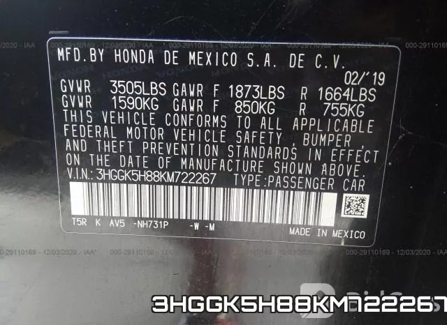 3HGGK5H88KM722267 фото 10
