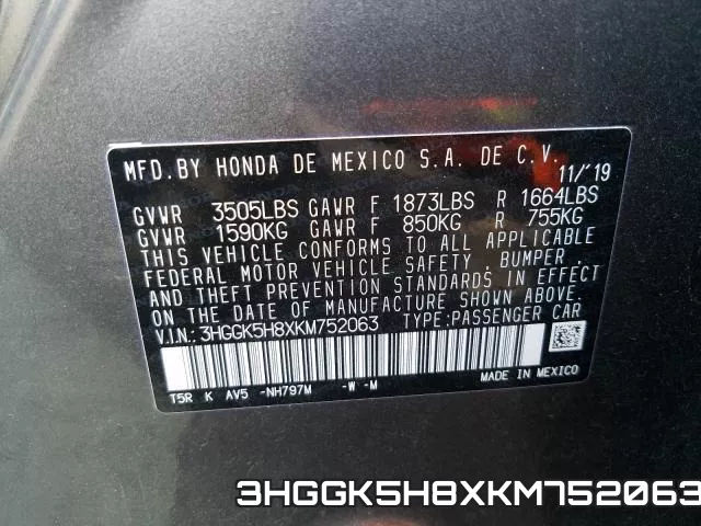 3HGGK5H8XKM752063 фото 2