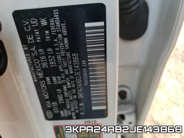 3KPA24AB2JE143868 фото 2