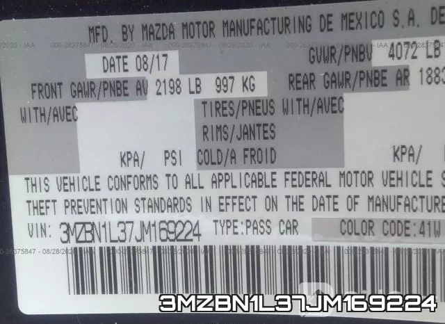 3MZBN1L37JM169224 фото 10
