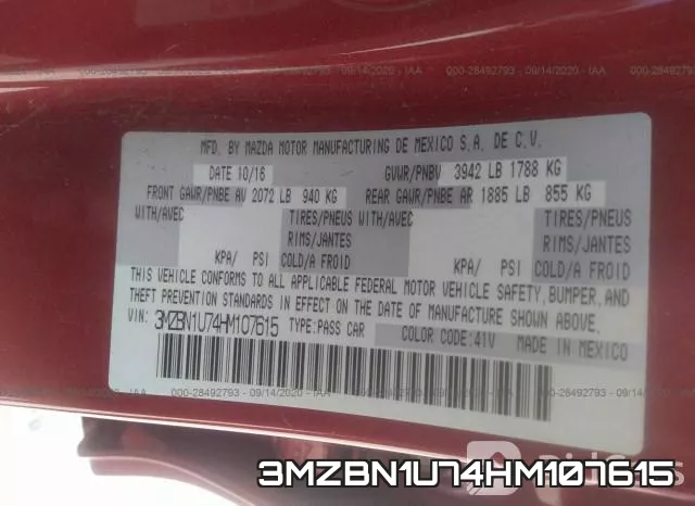 3MZBN1U74HM107615 фото 10
