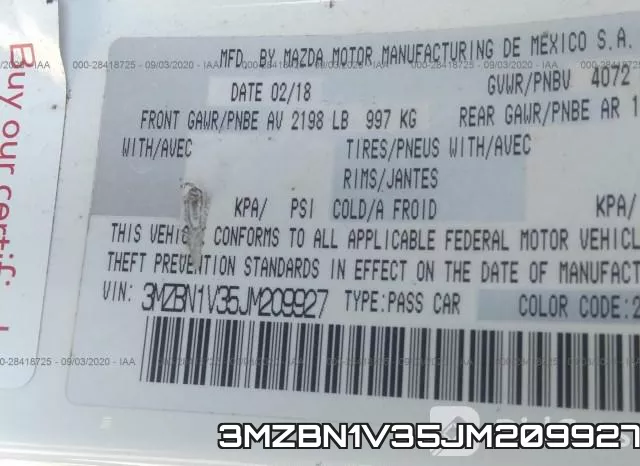3MZBN1V35JM209927 фото 10