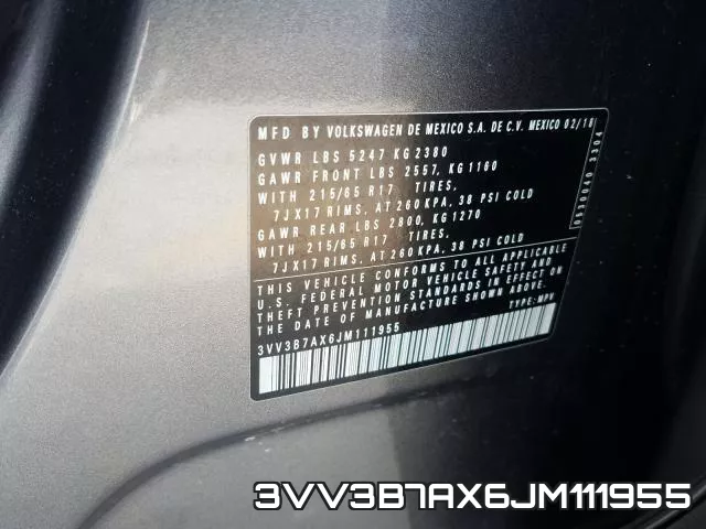 3VV3B7AX6JM111955 фото 2