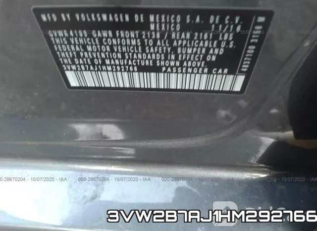 3VW2B7AJ1HM292766 фото 10