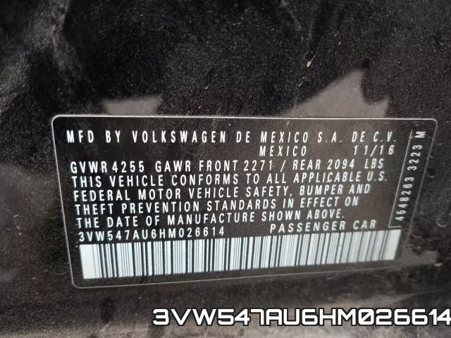 3VW547AU6HM026614 фото 2