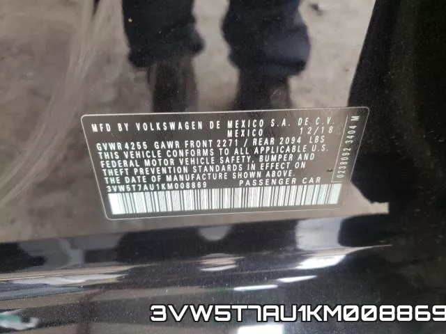 3VW5T7AU1KM008869 фото 2