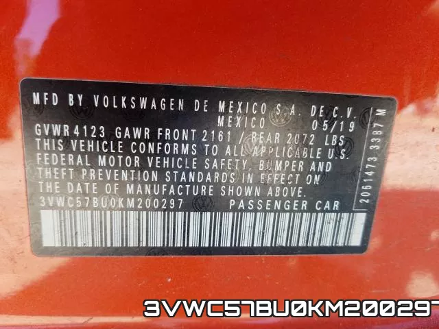 3VWC57BU0KM200297 фото 2