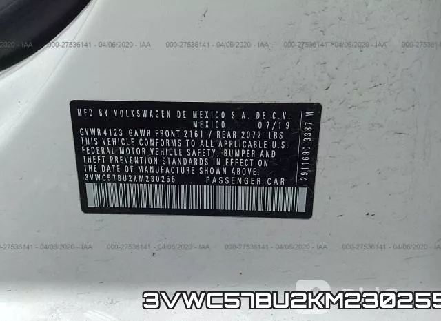 3VWC57BU2KM230255 фото 10