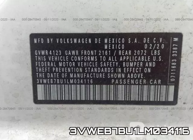 3VWEB7BU1LM034116 фото 10