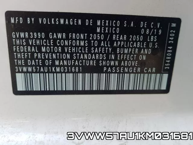 3VWW57AU1KM031681 фото 2