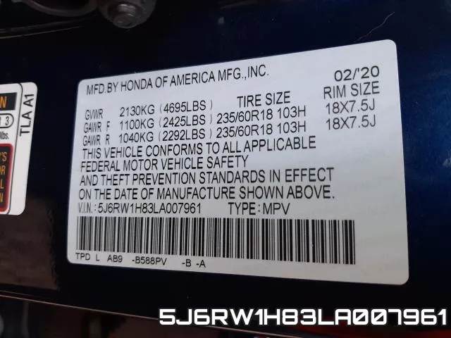 5J6RW1H83LA007961 фото 2