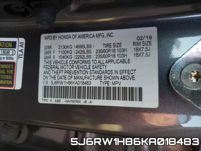 5J6RW1H86KA018483 фото 2