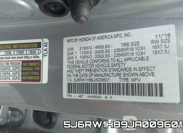 5J6RW1H89JA009601 фото 10