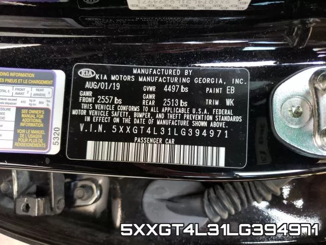 5XXGT4L31LG394971 фото 2