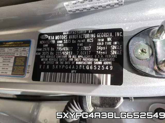 5XYPG4A38LG652549 фото 2