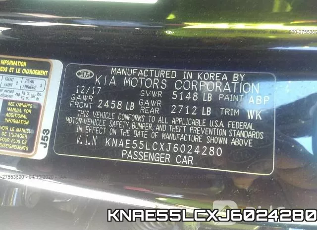 KNAE55LCXJ6024280 фото 10