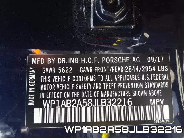 WP1AB2A58JLB32216 фото 2