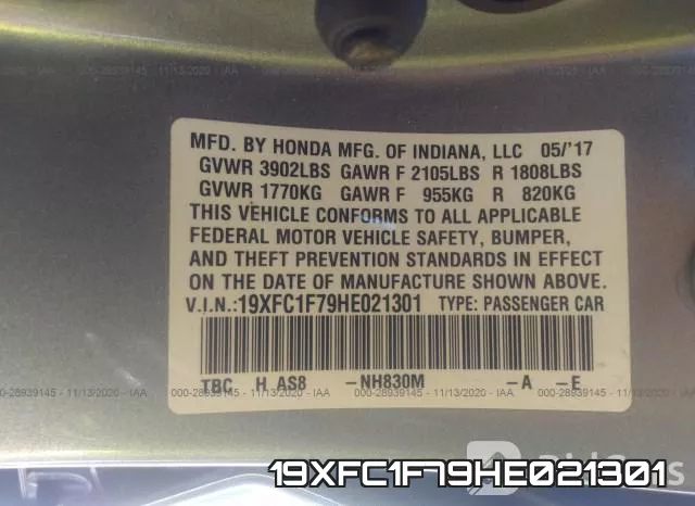 19XFC1F79HE021301 фото 10