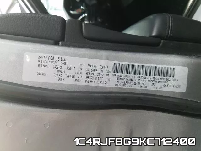 1C4RJFBG9KC712400 фото 2