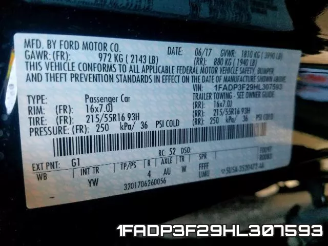 1FADP3F29HL307593 фото 2