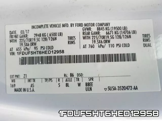 1FDUF5HT6HED12958 фото 2