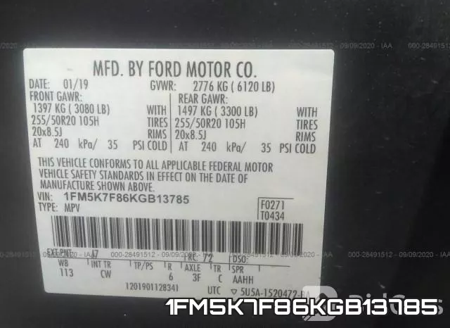 1FM5K7F86KGB13785 фото 10