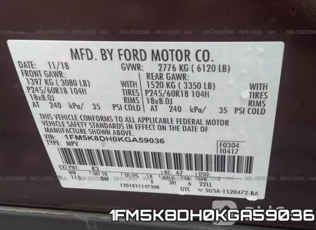 1FM5K8DH0KGA59036 фото 10